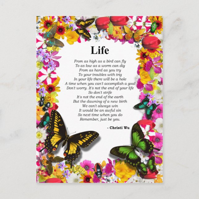 Life - Blomsterträdgård Vykort (Framsida)