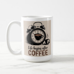 Life börjar efter kaffe Classic Mugg, 11 oz Kaffemugg