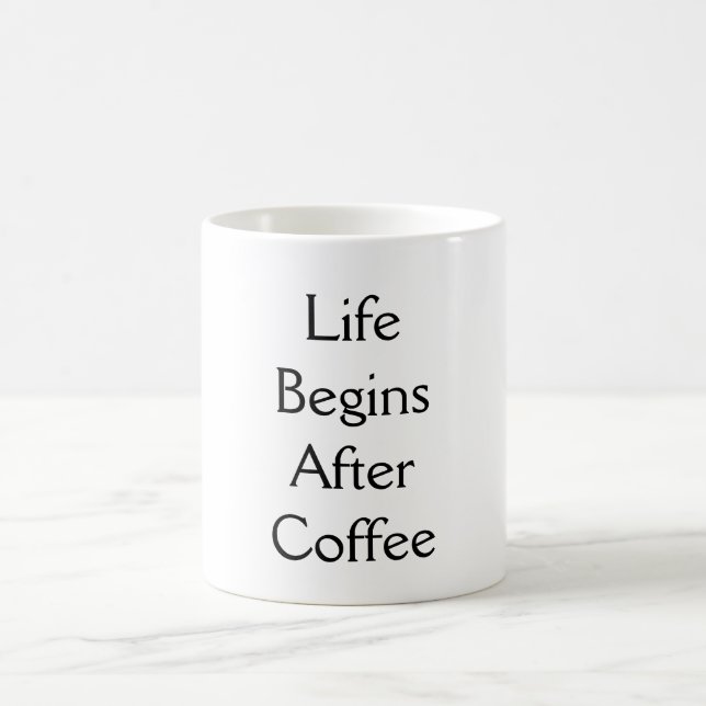 Life börjar efter kaffetypografi kaffemugg (Center)