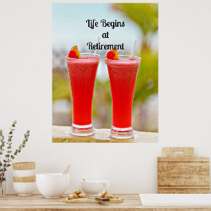 Life börjar i Pension - Frosty Tropical Drinks Poster
