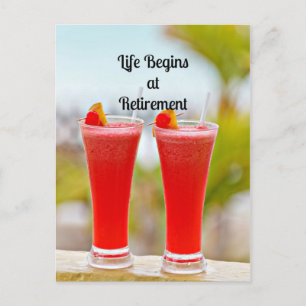 Life börjar i Pension - Frosty Tropical Drinks Vykort