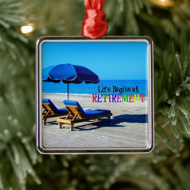 Life börjar i Pension Julgransprydnad Metall (Träd)