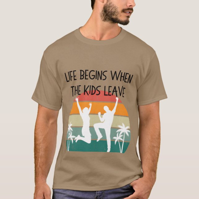 Life börjar när han Lämnar roligt T Shirt (Framsida)