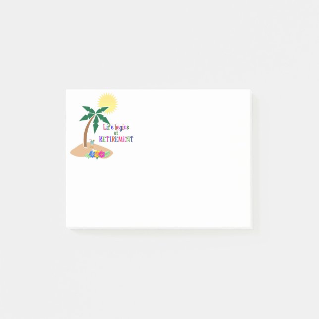 Life börjar vid Pension, Tropical Beach.. Post-it Block (Framsida)