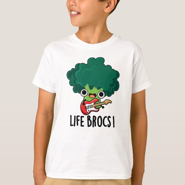 Life Brocs Funny Veggie Broccoli Pun T Shirt (Framsida)