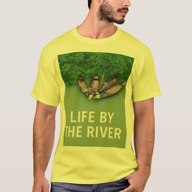 Life by the River Nature T-Shirt for Outdoor Lover (Framsida)