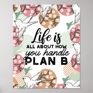 Life-citat och Geometric Vår Nature Mönster Poster