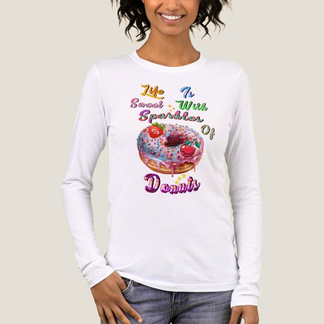Life Clothes är sött med gnistrande Donuts T Shirt (Framsida)