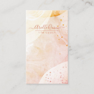 Life Coach Abstrakt Vattenfärgformer Rose Script  Visitkort
