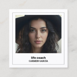 Life Coach Anpassningsbar Photo QR Fyrkantigt Visitkort