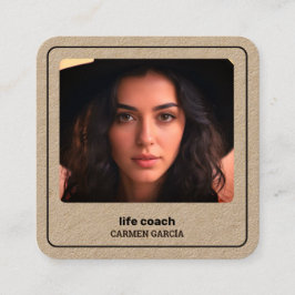 Life Coach-Anpassningsbar QR och foto Fyrkantigt Visitkort