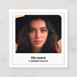 🌱 Life Coach Anpassningsbar QR & Photo Fyrkantigt Visitkort