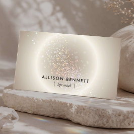 Life Coach Celestial Glow Minimal Champagne Guld Visitkort