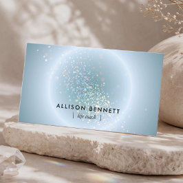 Life Coach Celestial Glow Minimal Dusty Blue Visitkort