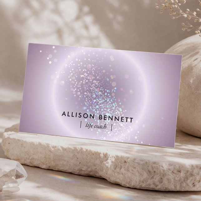 Life Coach Celestial Glow Minimal Mjuk Lavendel Visitkort (Skapare uppladdad)