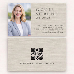 Life Coach Linne Foto QR-kod Visitkort