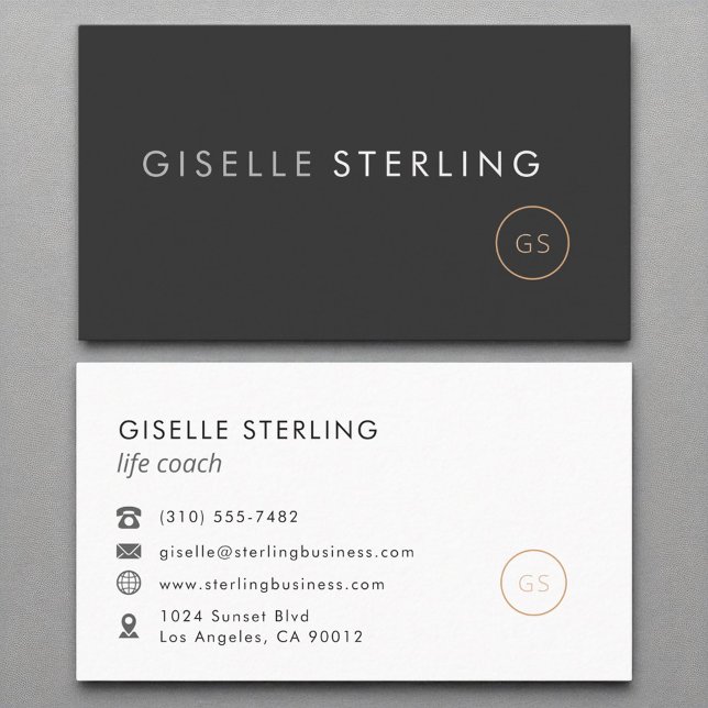 Life Coach Luxury Black Elegant Modern Visitkort (Skapare uppladdad)