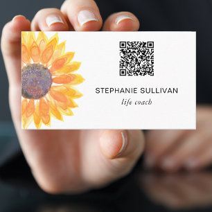 Life Coach QR Code Botanical Visitkort