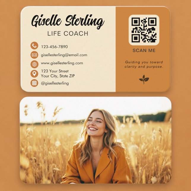 Life Coach QR Code Photo Visitkort (Skapare uppladdad)