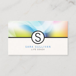 Life Coach SpecialSkills Monogram ColorfulAbstract Visitkort