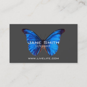 Life Coach wellbeing butterfly freelance Visitkort