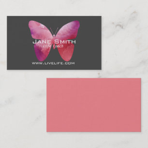 Life Coach wellbeing butterfly freelance Visitkort