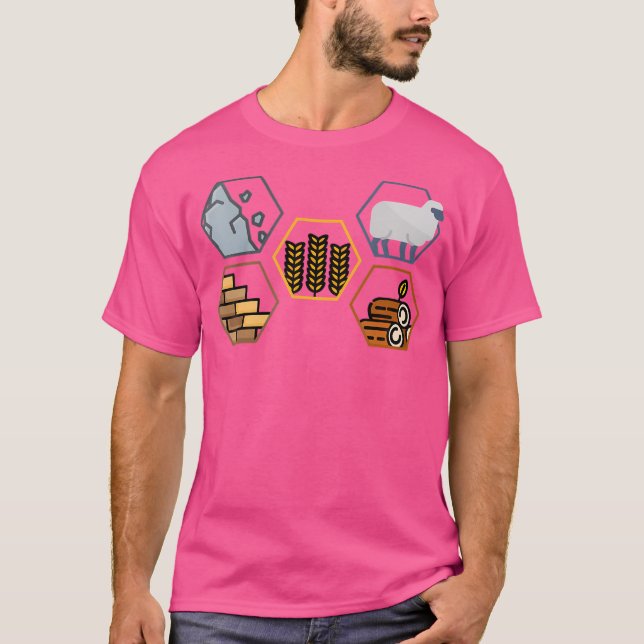 Life Components Brick Wood Sten Wheat Sheep T Shirt (Framsida)