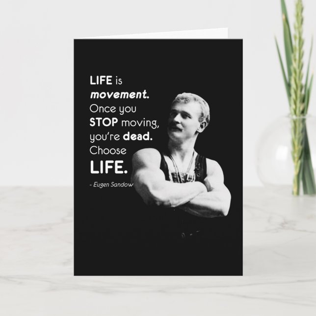 Life - Eugen Sandow Bodybuilding Motivational Kort (Framsida)