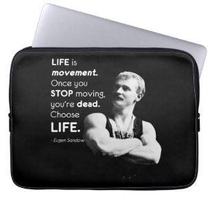 Life - Eugen Sandow Bodybuilding Motivational Laptop Fodral