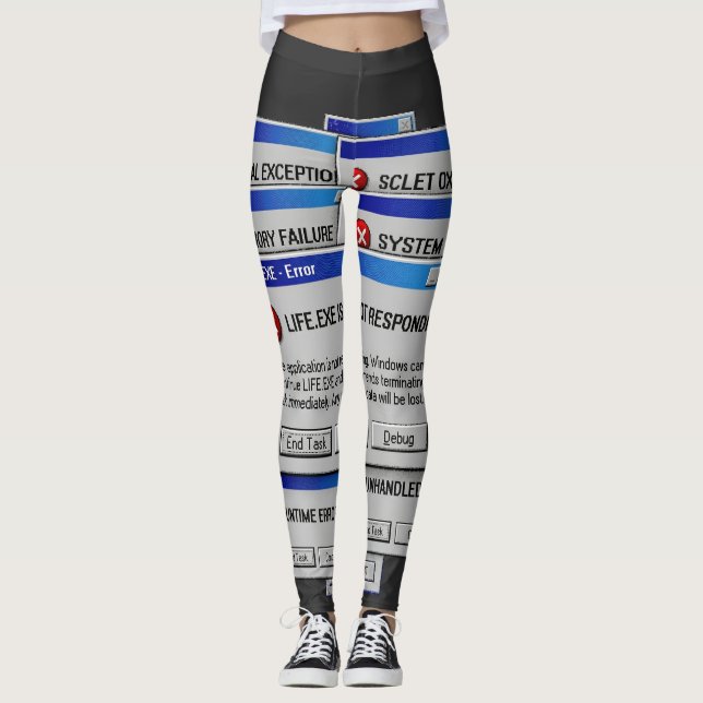 Life.exe svarar inte Roligt exisentielt fel Leggings (Framsida)