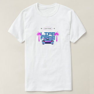 Life Free Neon Retro Car T-Shirt | Estetisk Palm