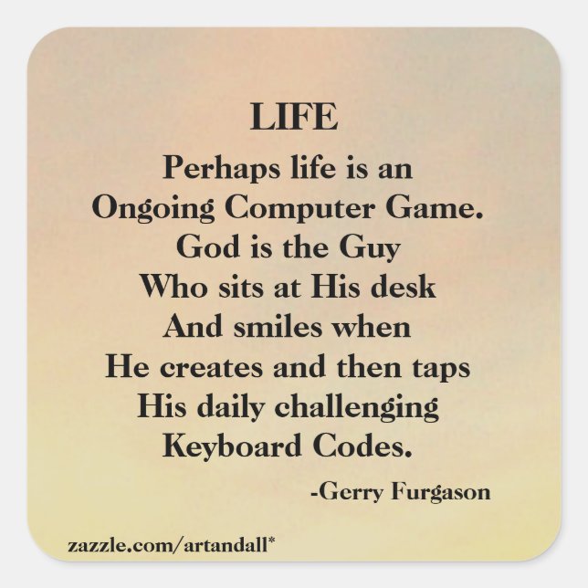 Life Fyrkantigt Klistermärke (Framsida)