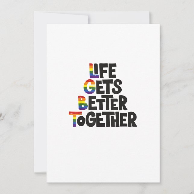 Life Gets Better Together Light Colors Inspiration Julkort (Framsida)