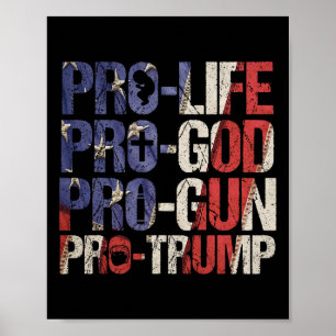 Life God Gun Trump Usa omval Donald Trump 2020 Poster