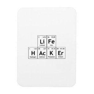 LiFe HAcKEr Kemi Inslag Periodic Bord Ord Magnet