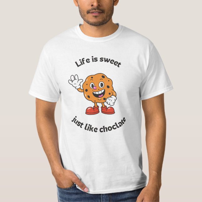 Life Happens, Chocolate Helps  T Shirt (Framsida)