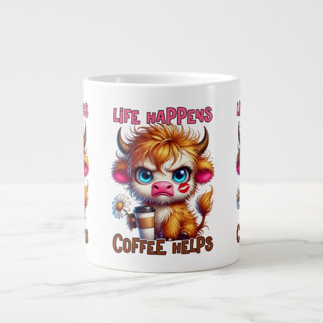 Life Happens Coffee Helps  Jumbo Mugg (Framsidan)