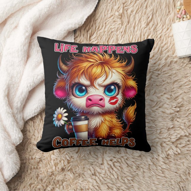 Life Happens Coffee Helps  Kudde (Filt)