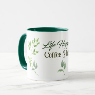 Life Happens kaffe hjälper Grönt Löv Mugg