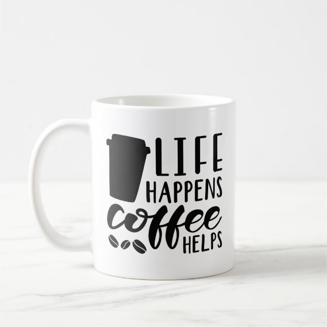Life Happens-kaffehjälpen Kaffemugg (Vänster)