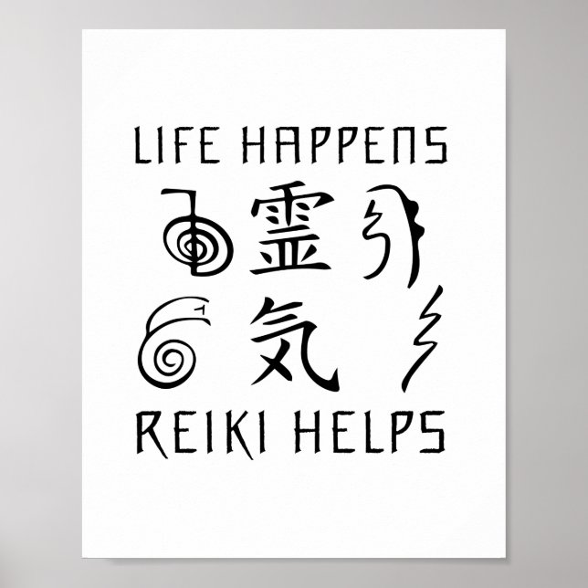 Life Happens Reiki Helps | Reiki Master Gift Poster (Framsidan)