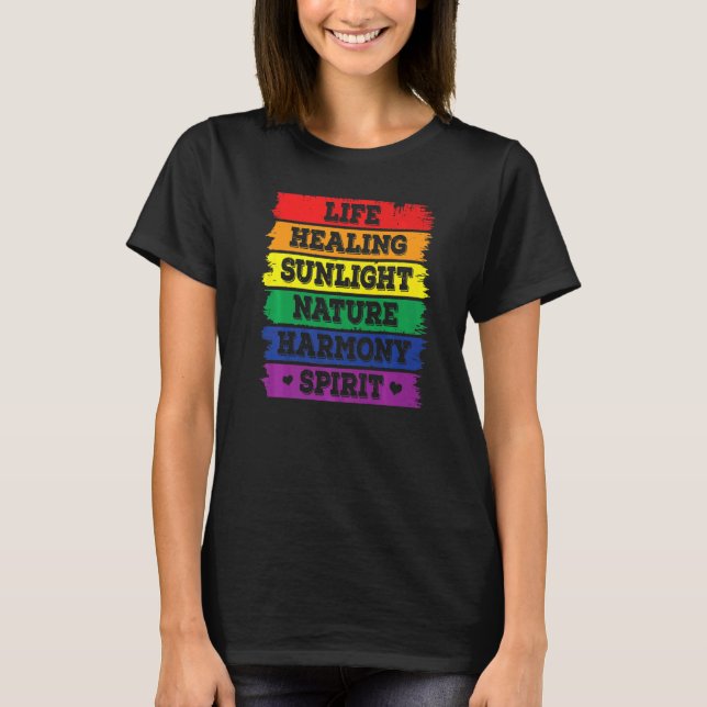 Life Healing Sunlight Natature Harmony Spirit Lgbt T Shirt (Framsida)