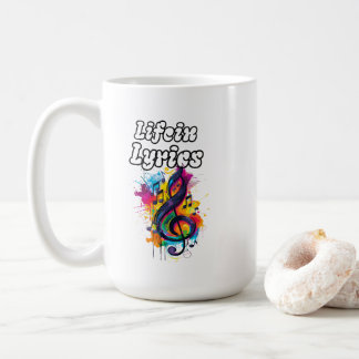 "Life in Lyrics" färgnoter typografi design Kaffemugg