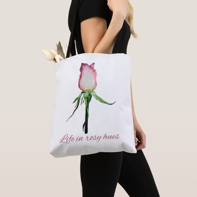 Life in Rosy Hues Rosebud Tote Bag Tygkasse (Närbild)