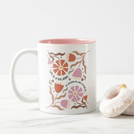 Life Is A Balance Of Holding Boho Wildflower Quote Två-Tonad Mugg