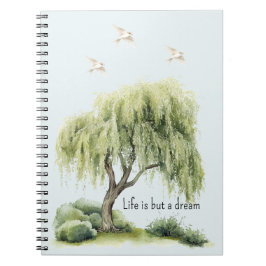 Life is a dream Tree Birds Anteckningsbok