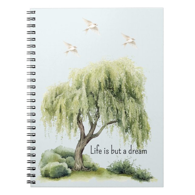 Life is a dream Tree Birds Anteckningsbok (Framsidan)