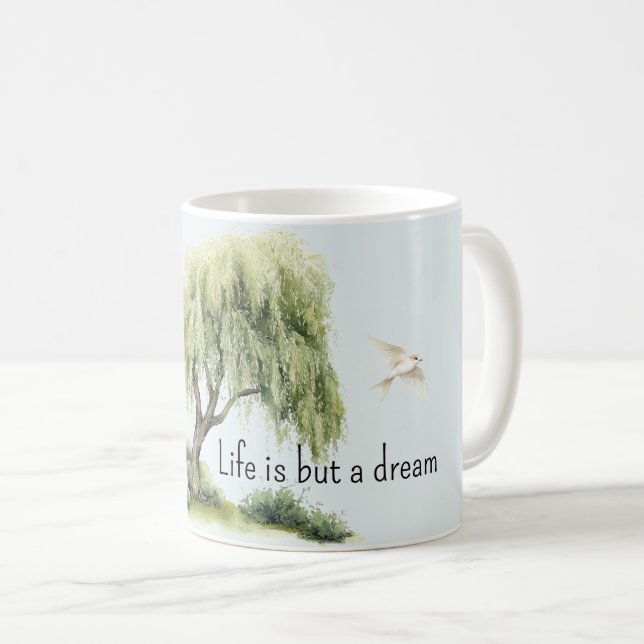 Life is a dream Tree Birds Kaffemugg (Framsida höger)