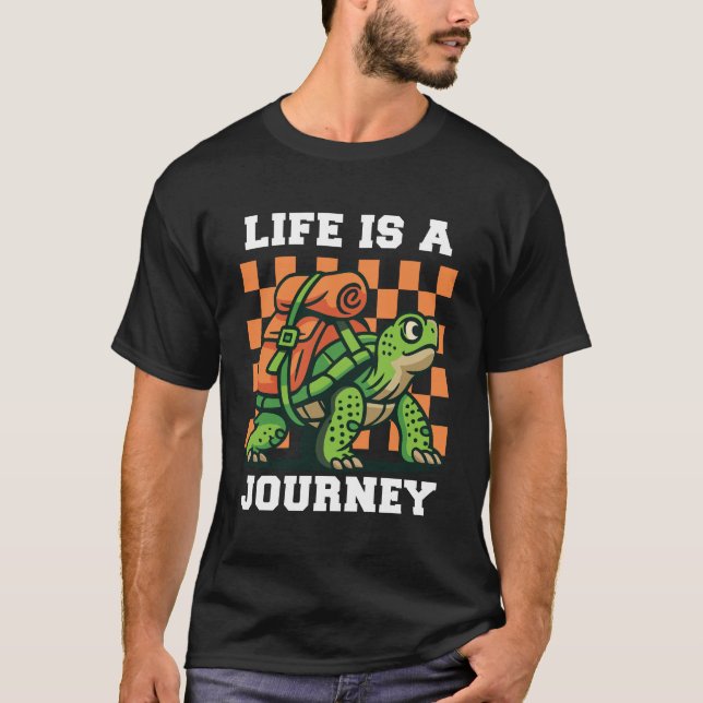 Life Is A Journey Men Black T Shirt (Framsida)