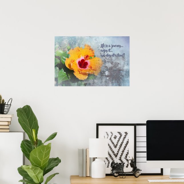 life is a journey with hibiscus poster (Hemmakontoret)